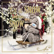 3D Holographic Let It Snow Me to You Bear Christmas Card Image Preview